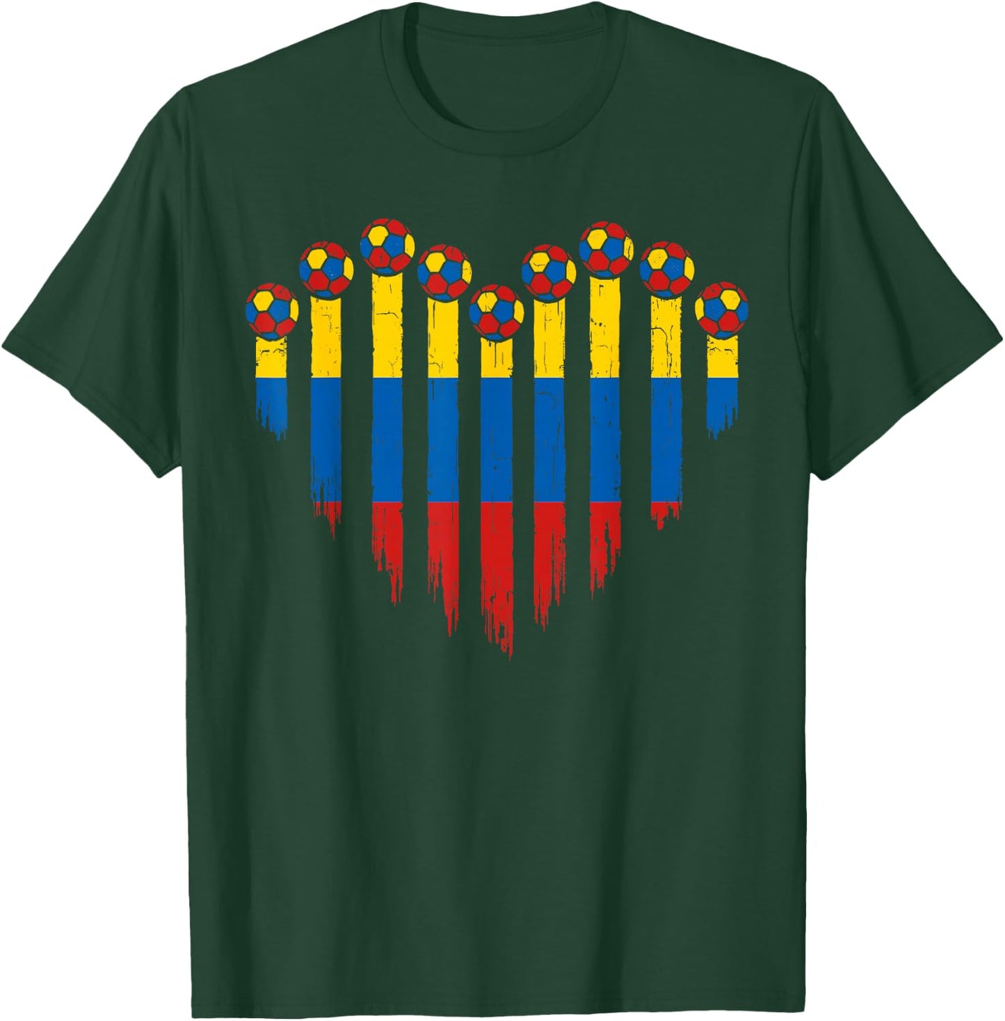 Colombian Flag Novelty Colombia T-Shirt - T-Shirt | Forest
