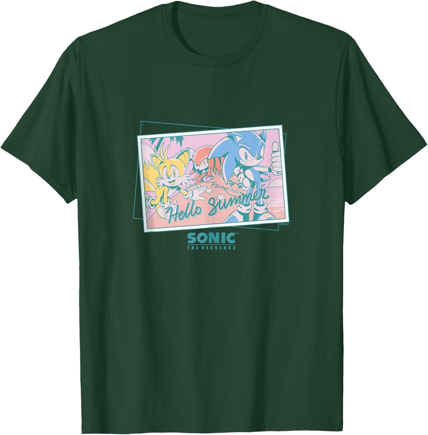 Sonic the Hedgehog - "Hello Summer" Sonic, Tails, Knuckles T-Shirt - T-Shirt | Forest