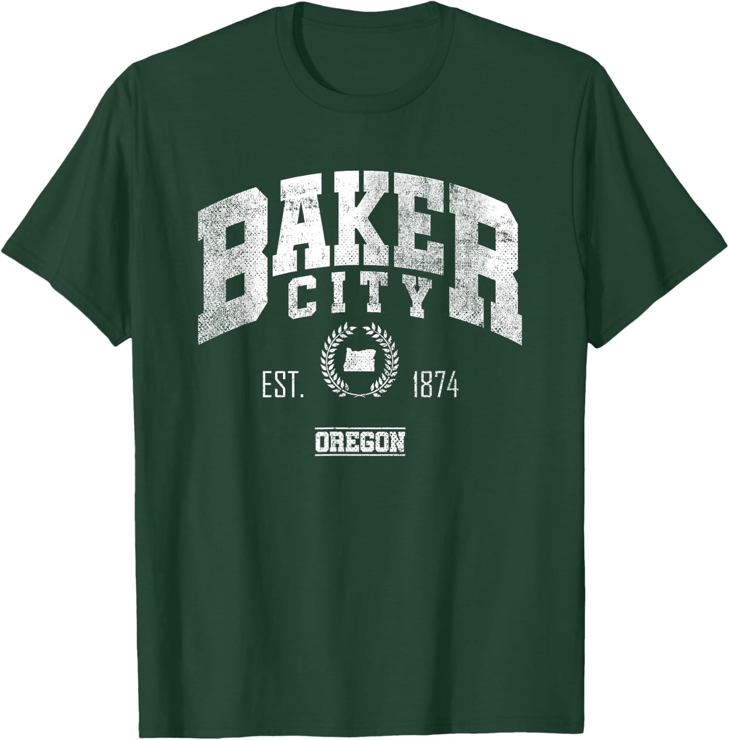 Baker City OR | Oregon | Vintage Throwback T-Shirt - T-Shirt | Forest
