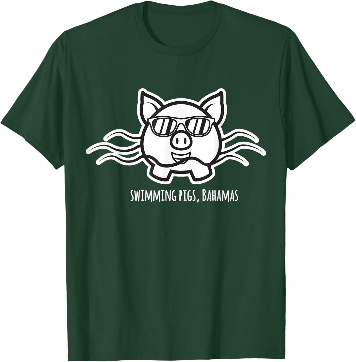 Bahamas Swimming Pigs in sunglasses T-Shirt - T-Shirt | Forest