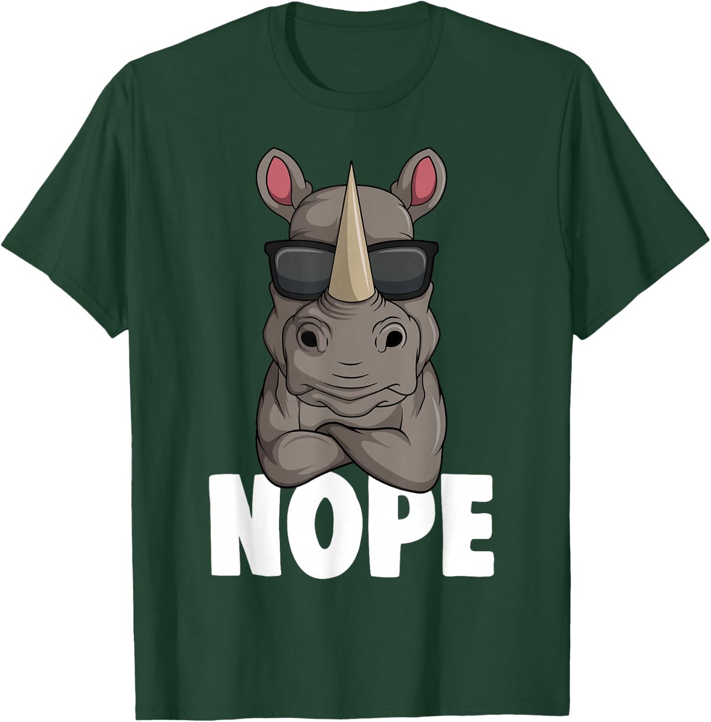 Funny Rhino Apparel & Gift Ideas -Kids, Women Classic Fit Black Cartoon Animal T-Shirt - T-Shirt | Forest