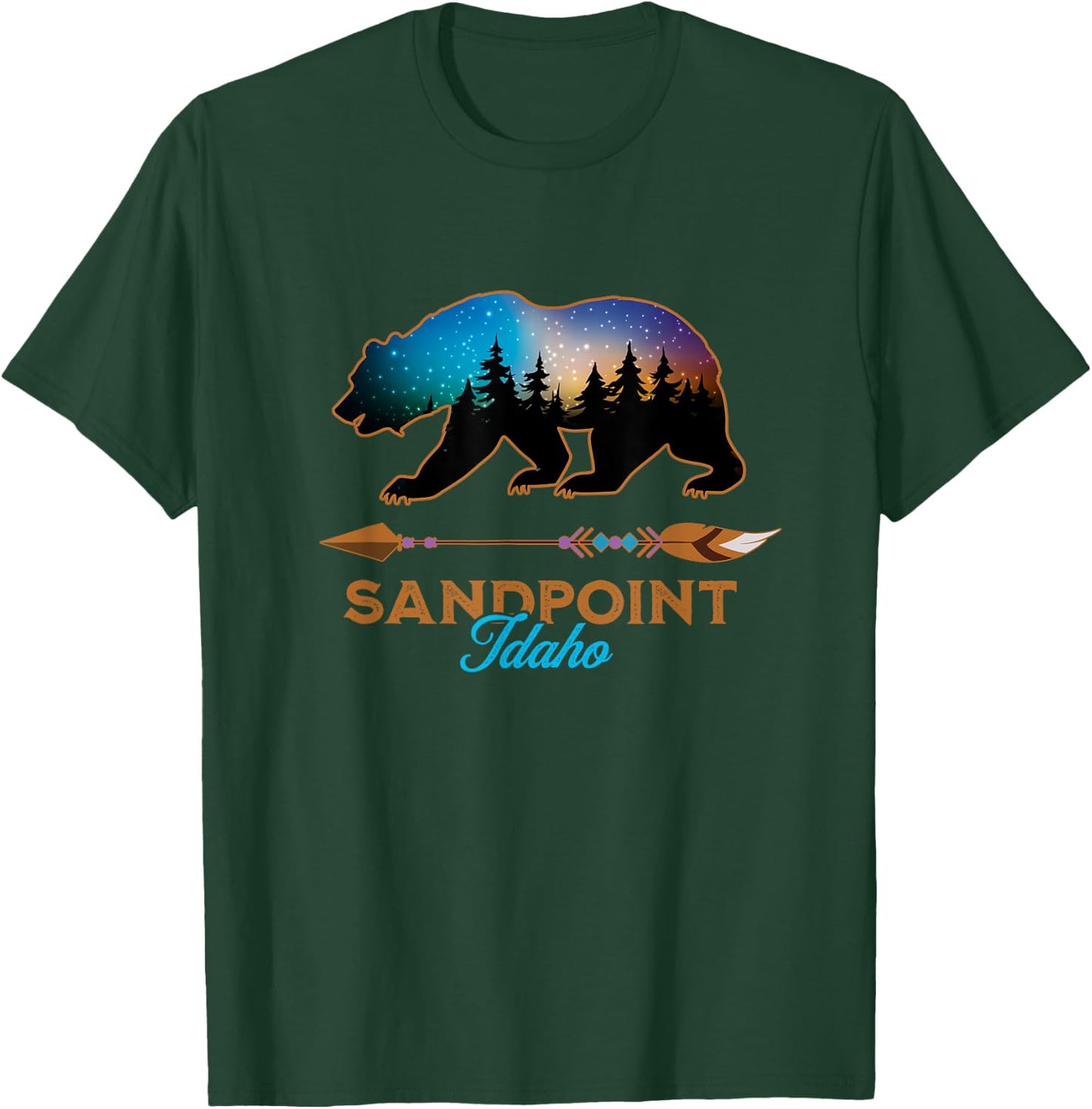Sandpoint Idaho USA Lake Pend Orielle Vacation Souvenir T-Shirt - T-Shirt | Forest