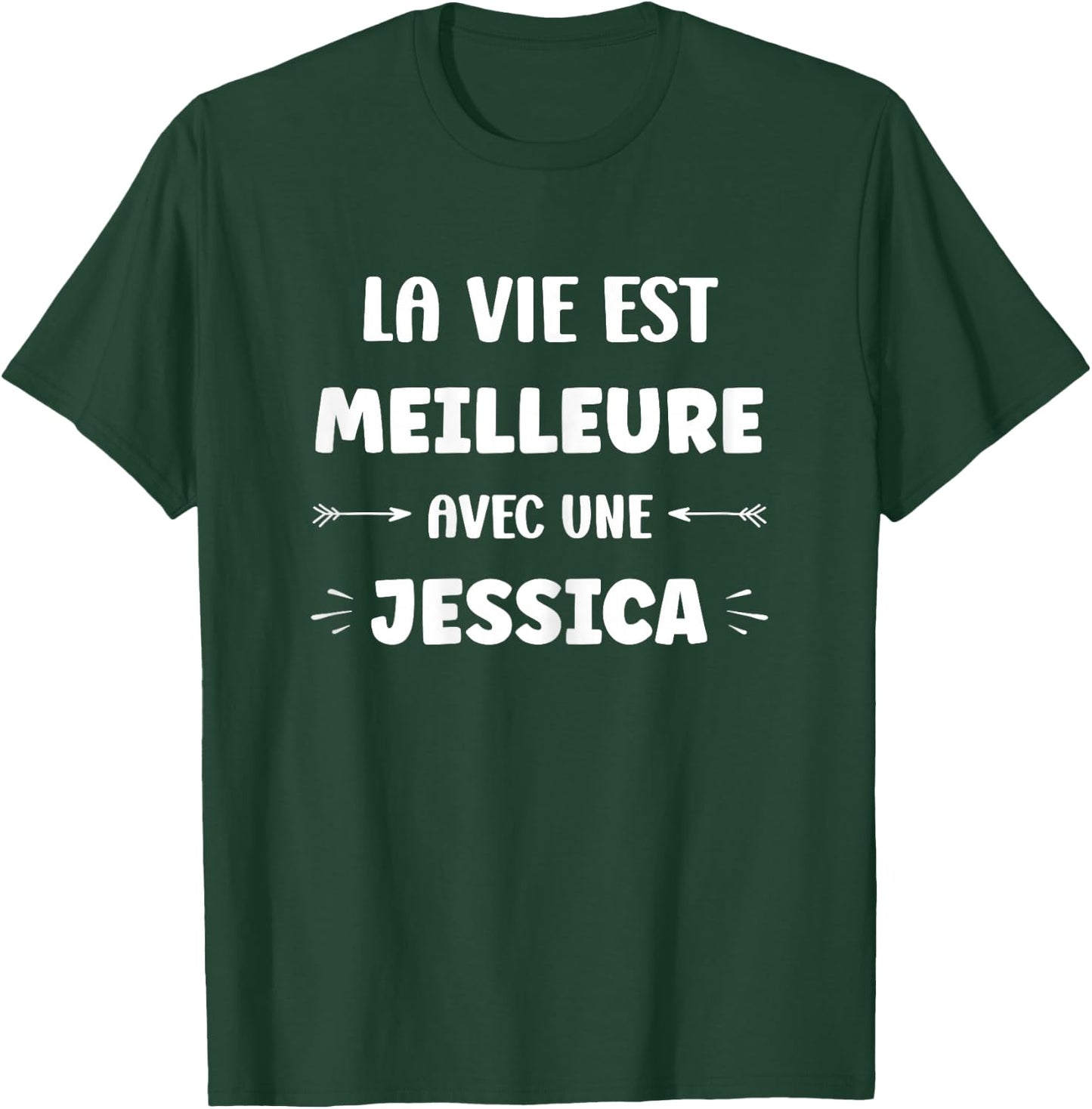 Humor quote Jessica Life is Better with Jessica , Black, Female X-Small T-Shirt - T-Shirt | Forest