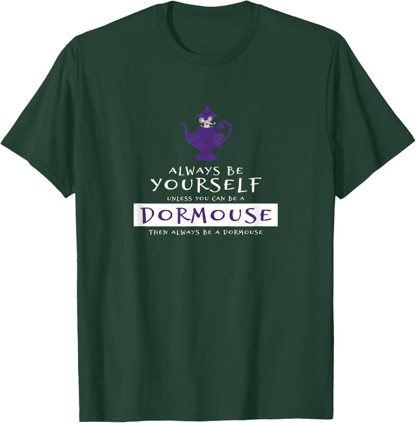 Crazy Fun Designs - Alice Always Be A Dormouse -Kids Black Small T-Shirt - T-Shirt | Forest