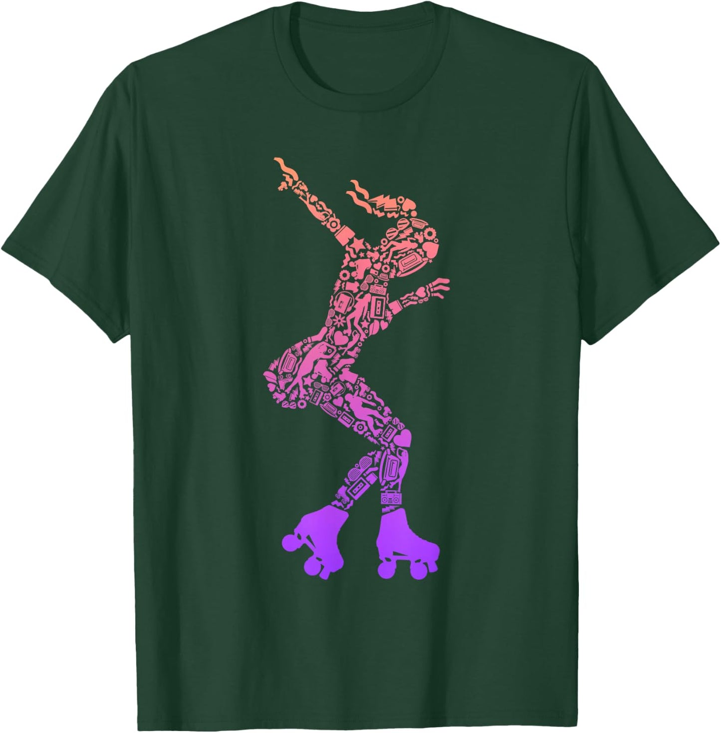 Roller Skates Children's Roller Skates Women's Roller Skates Girls , black T-Shirt - T-Shirt | Forest