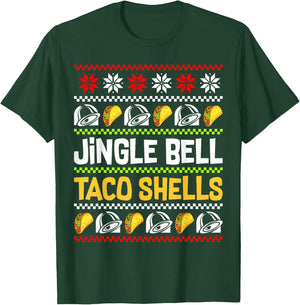Groovy Christmas Jingle Bells Taco Shells Ugly Xmas Family T-Shirt - T-Shirt | Forest