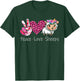 Peace Love Sheeps Peace Hand Sign Heart Floral Sheep Farmer T-Shirt - T-Shirt | Forest