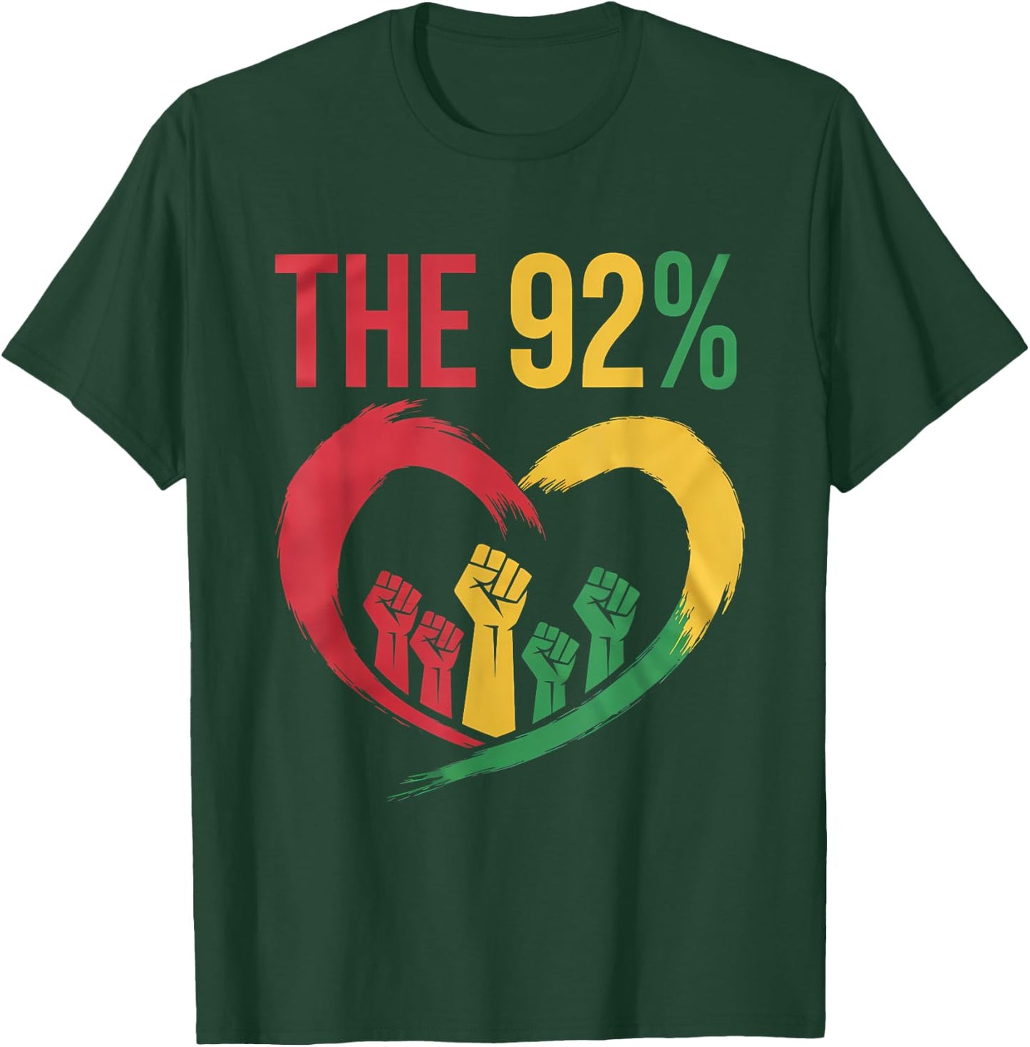 92 Percent 92% Black Woman Voting Election Afro Woman T-Shirt - T-Shirt | Forest