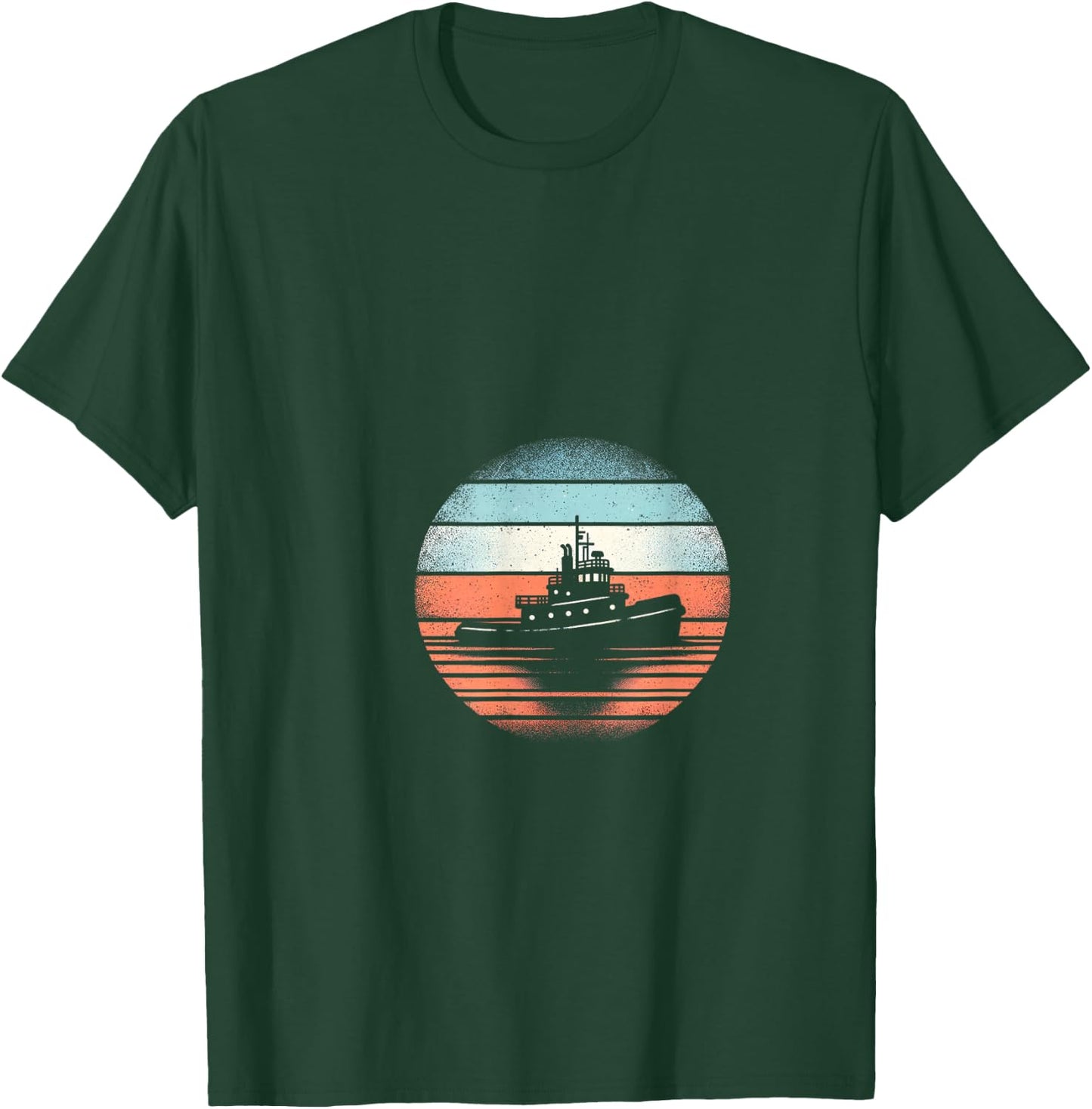 Bateau remorqueur vintage au coucher du soleil T-Shirt - T-Shirt | Forest