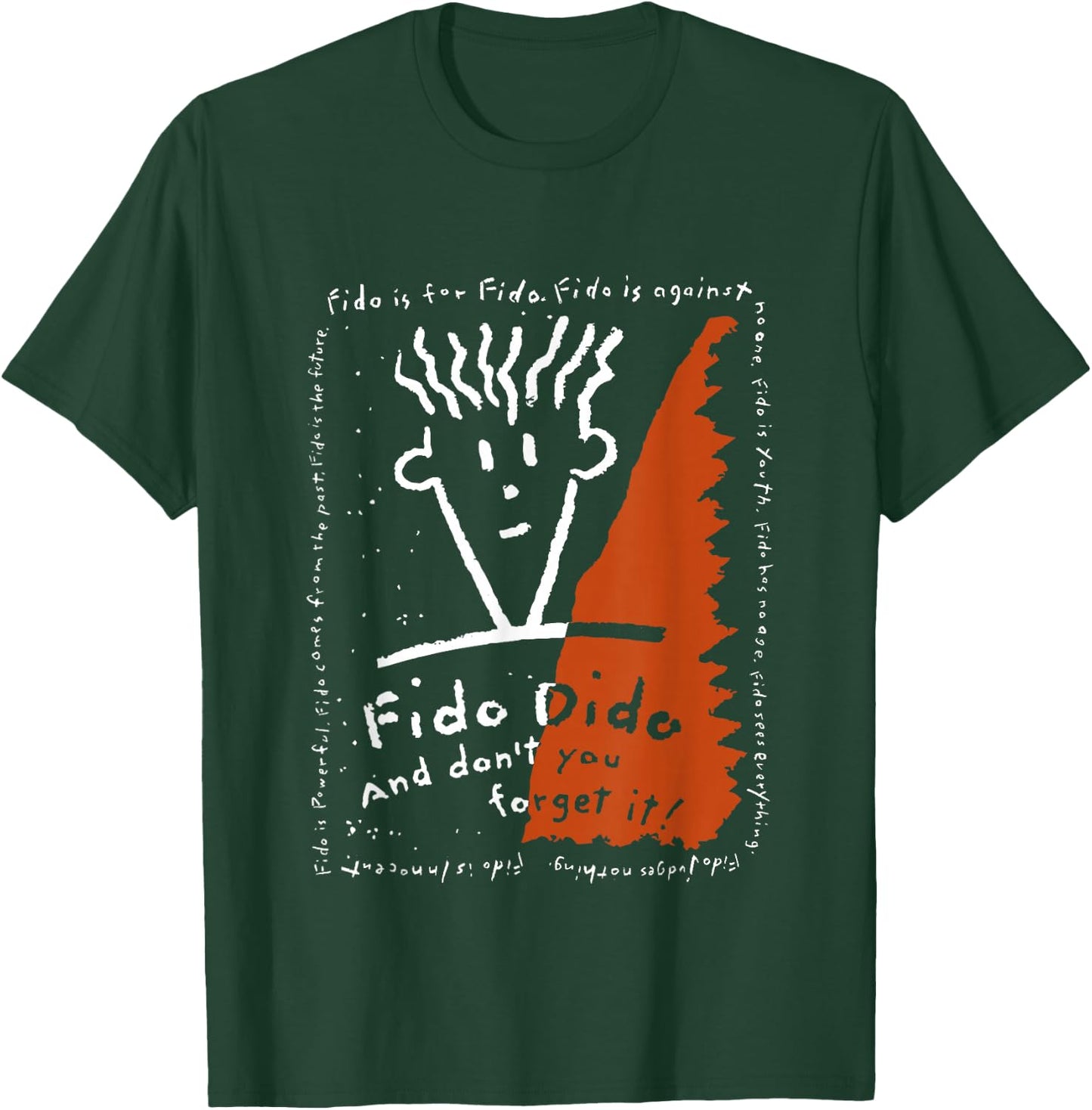 Fido Dido Textrahmen, Weiß / Orange T-Shirt - T-Shirt | Forest