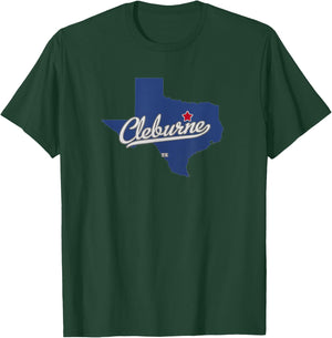 Cleburne Texas TX Map T-Shirt - T-Shirt | Forest