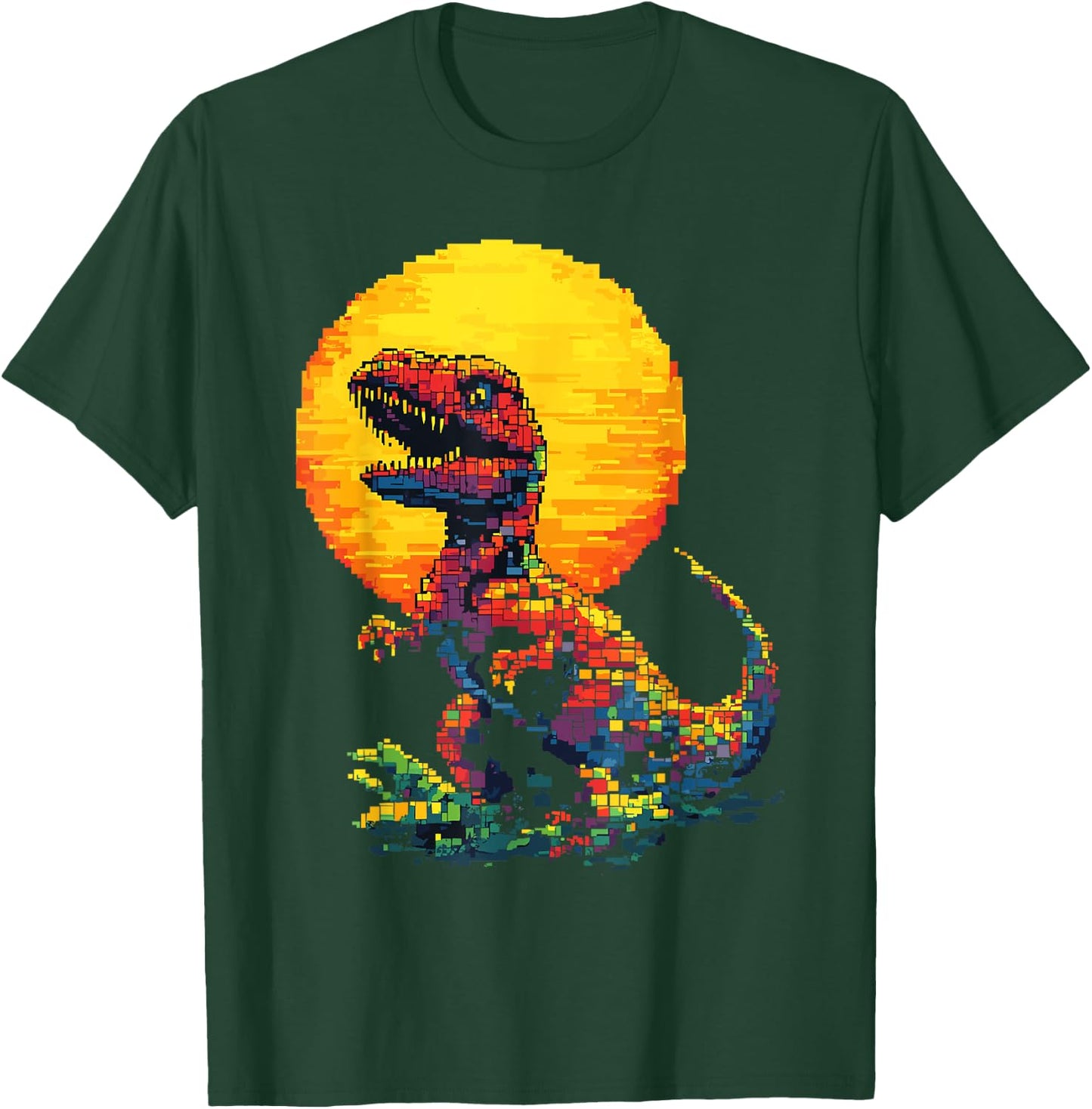 Building Bricks Dinosaur T-Rex Family Matching T-Shirt - T-Shirt | Forest
