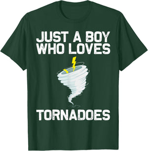 Funny Tornado Gift Boys Kids Hurricane Weather Chaser T-Shirt - T-Shirt | Forest