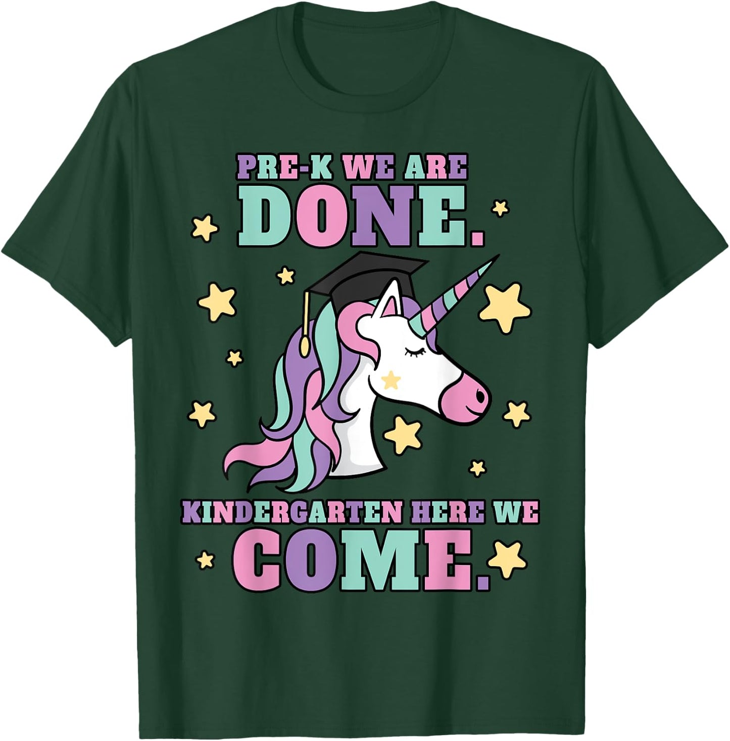 Girls Pre-K Graduation Magical Unicorn T-Shirt - T-Shirt | Forest