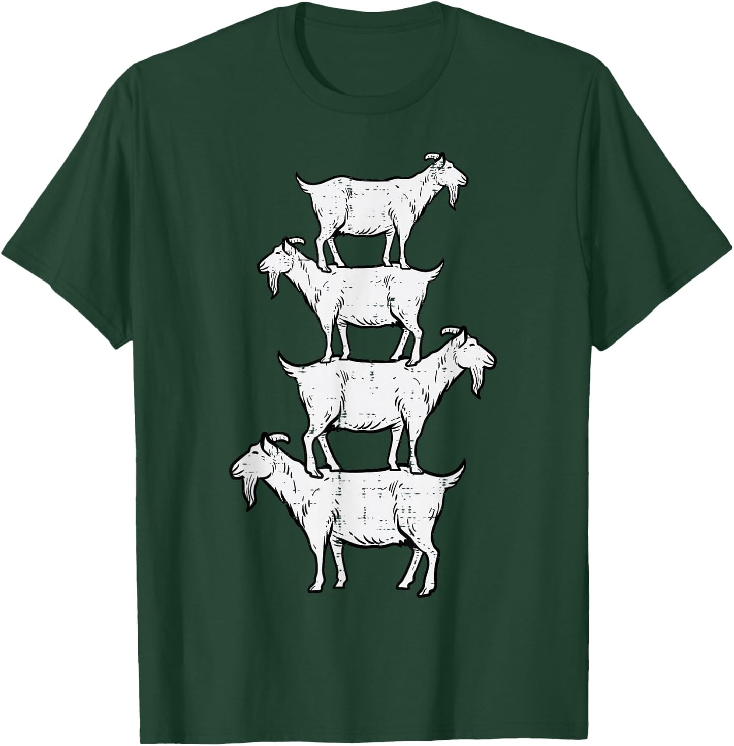 Goats Stack Funny Farm Animal Livestock Farmer Men Women Kid T-Shirt - T-Shirt | Forest