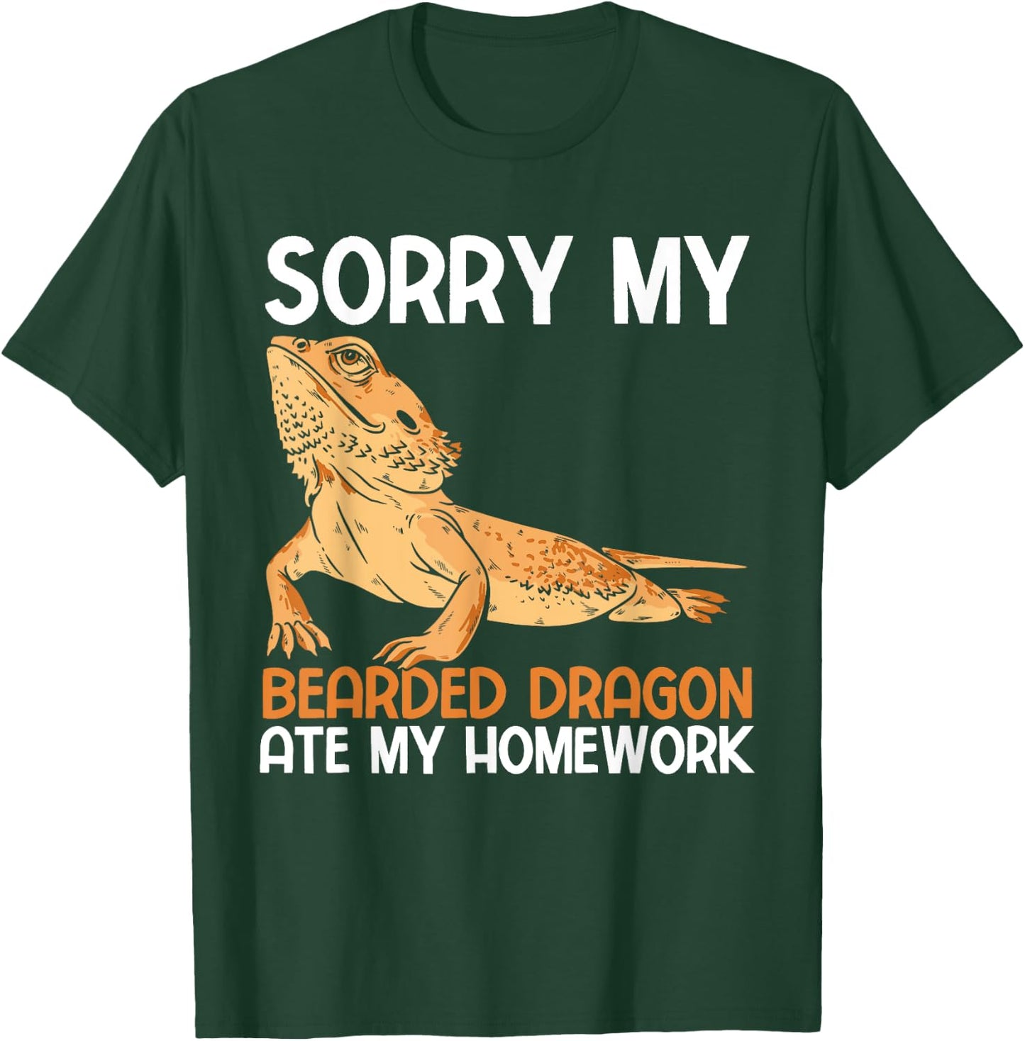 School Reptile Pogona My Bearded Dragon Ate My Homework T-Shirt - T-Shirt | Forest