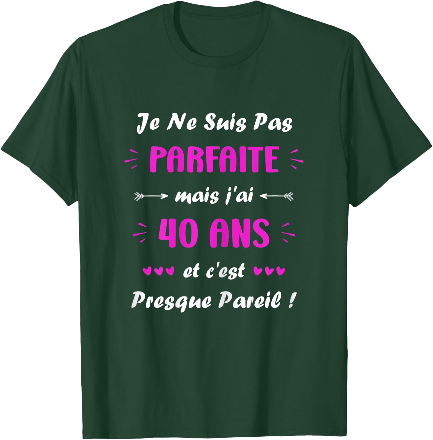 Perfect Humor 40 Years Woman Quote Birthday 40 Years , Black, Female X-Small T-Shirt - T-Shirt | Forest