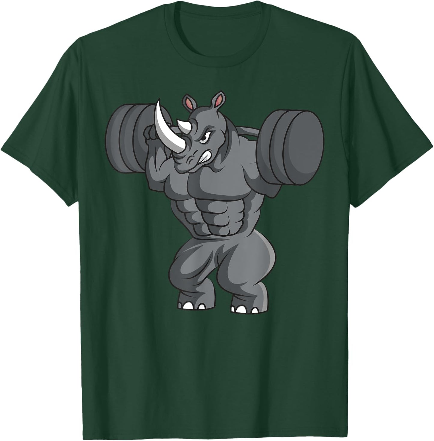 Rhino Weightlifter Rhinoceros Lover Wildlife Safari African T-Shirt - T-Shirt | Forest