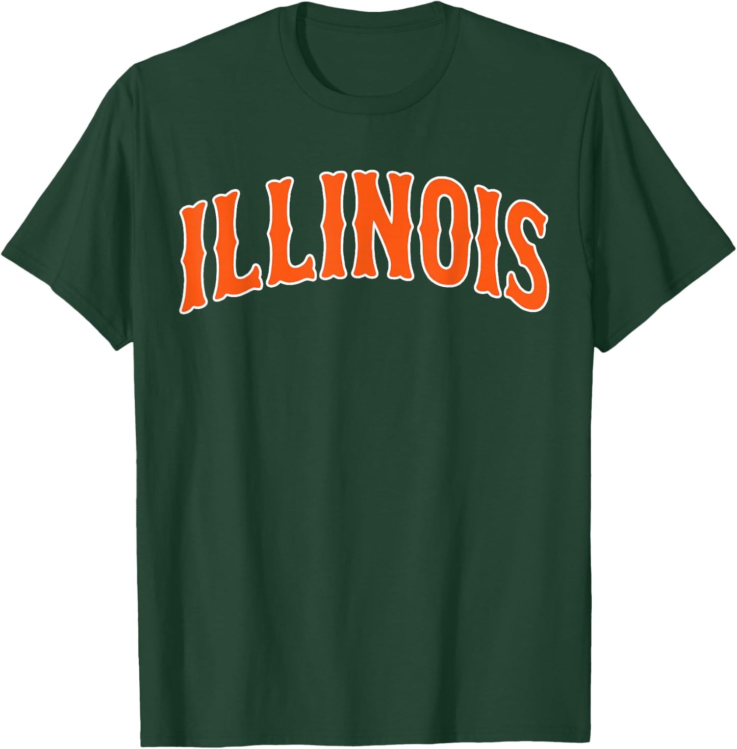 Retro Illinois Vintage Illinois Orange Blue Throwback T-Shirt - T-Shirt | Forest