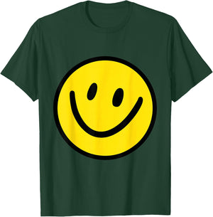 Happy Face Yellow Smile Emoticon , black T-Shirt - T-Shirt | Forest
