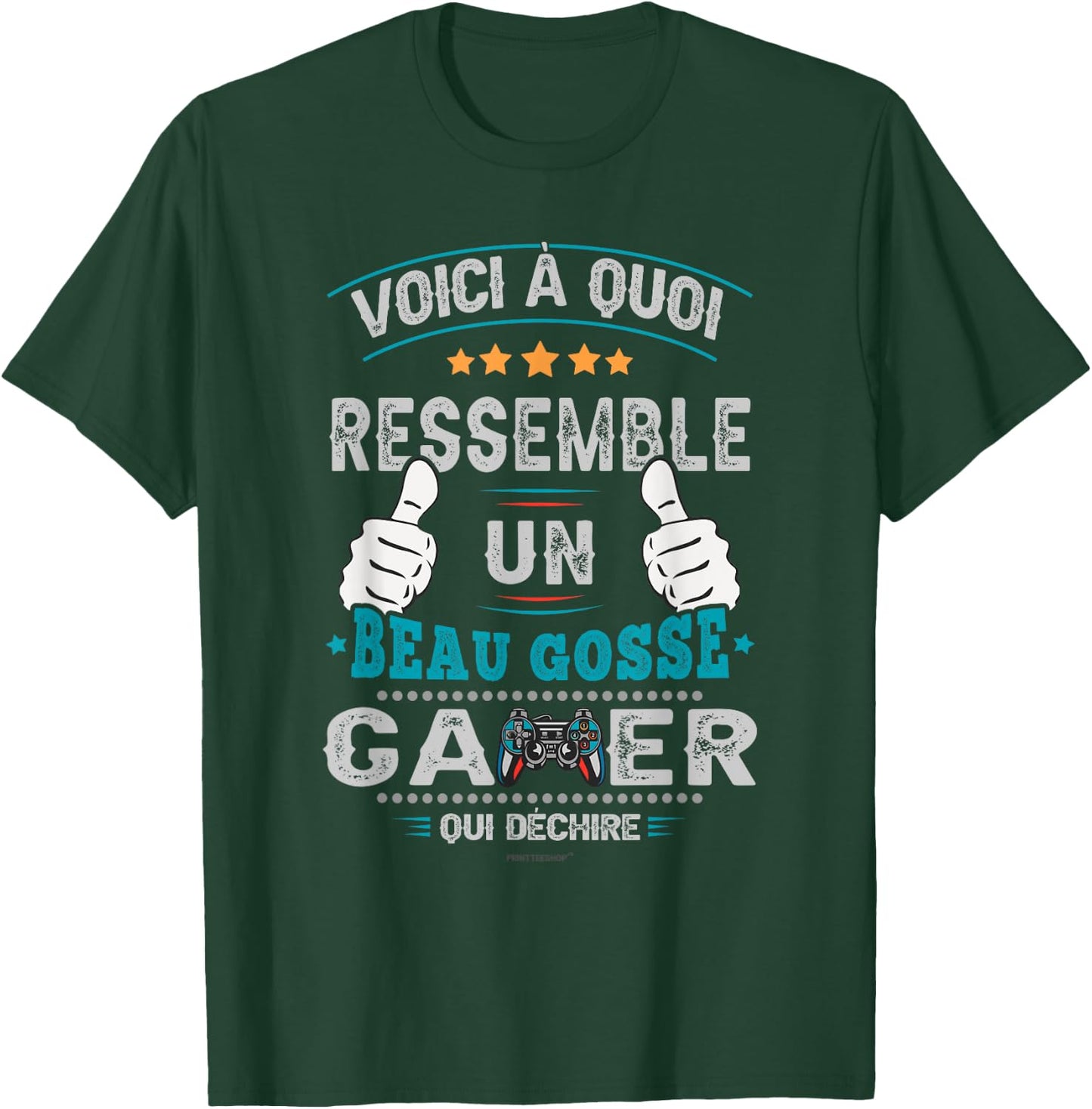 Gamer Beau Gosse Funny Man Boy Game Video Gaming , Black, S T-Shirt - T-Shirt | Forest