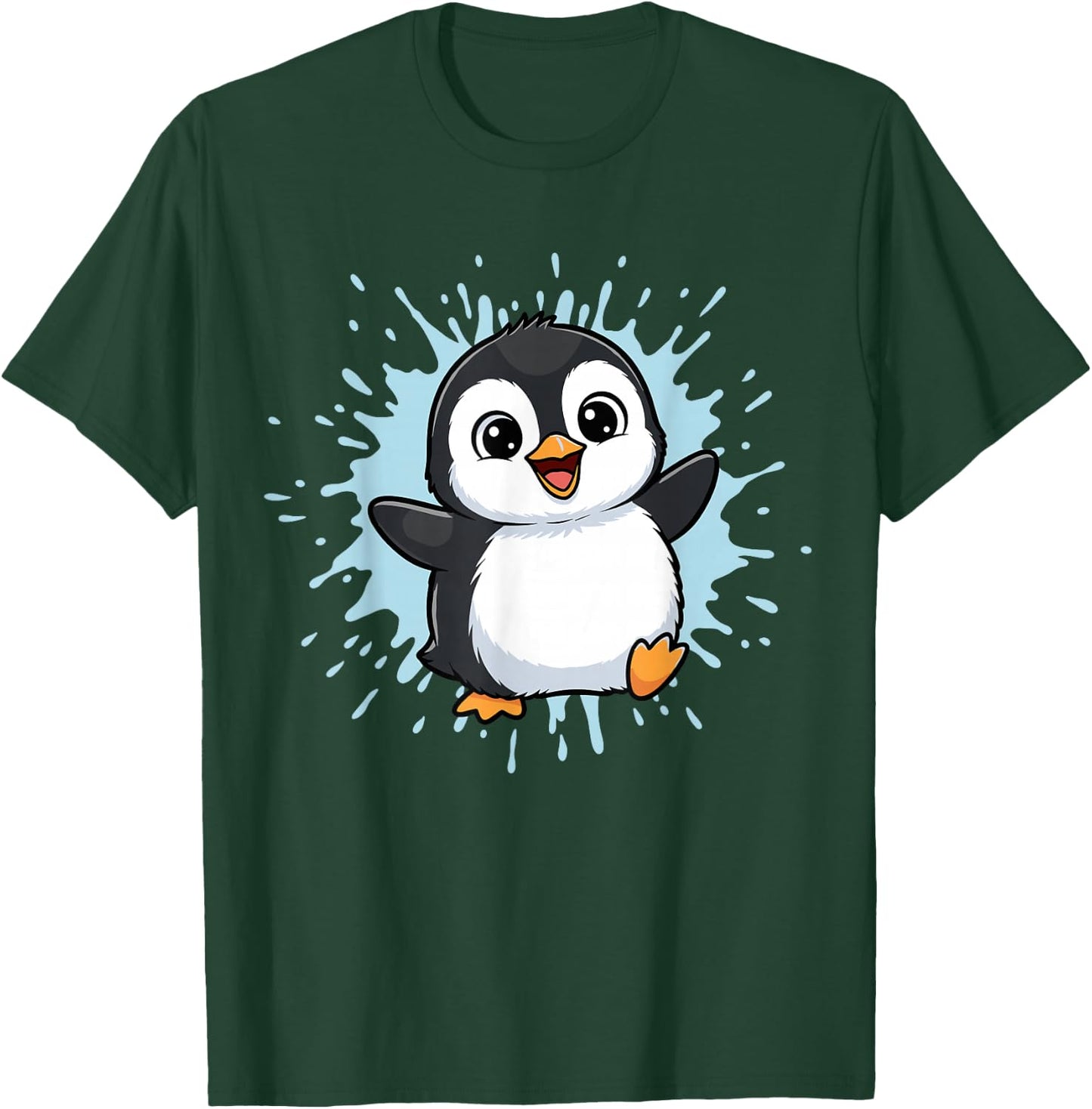 Happy Baby Penguin Splash Cute Arctic Friend T-Shirt - T-Shirt | Forest