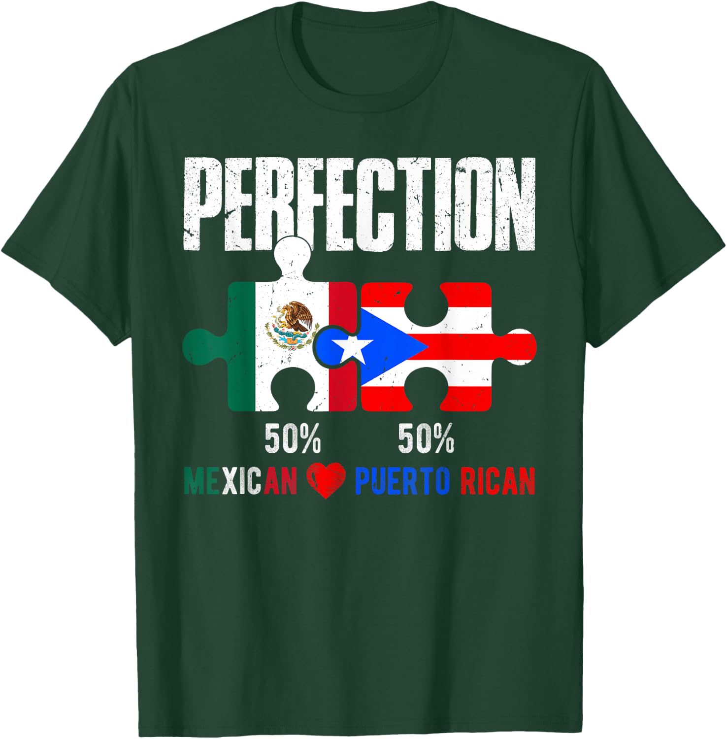 Mexirican Half Puerto Rican Half Mexican Hispanic Heritage T-Shirt - T-Shirt | Forest