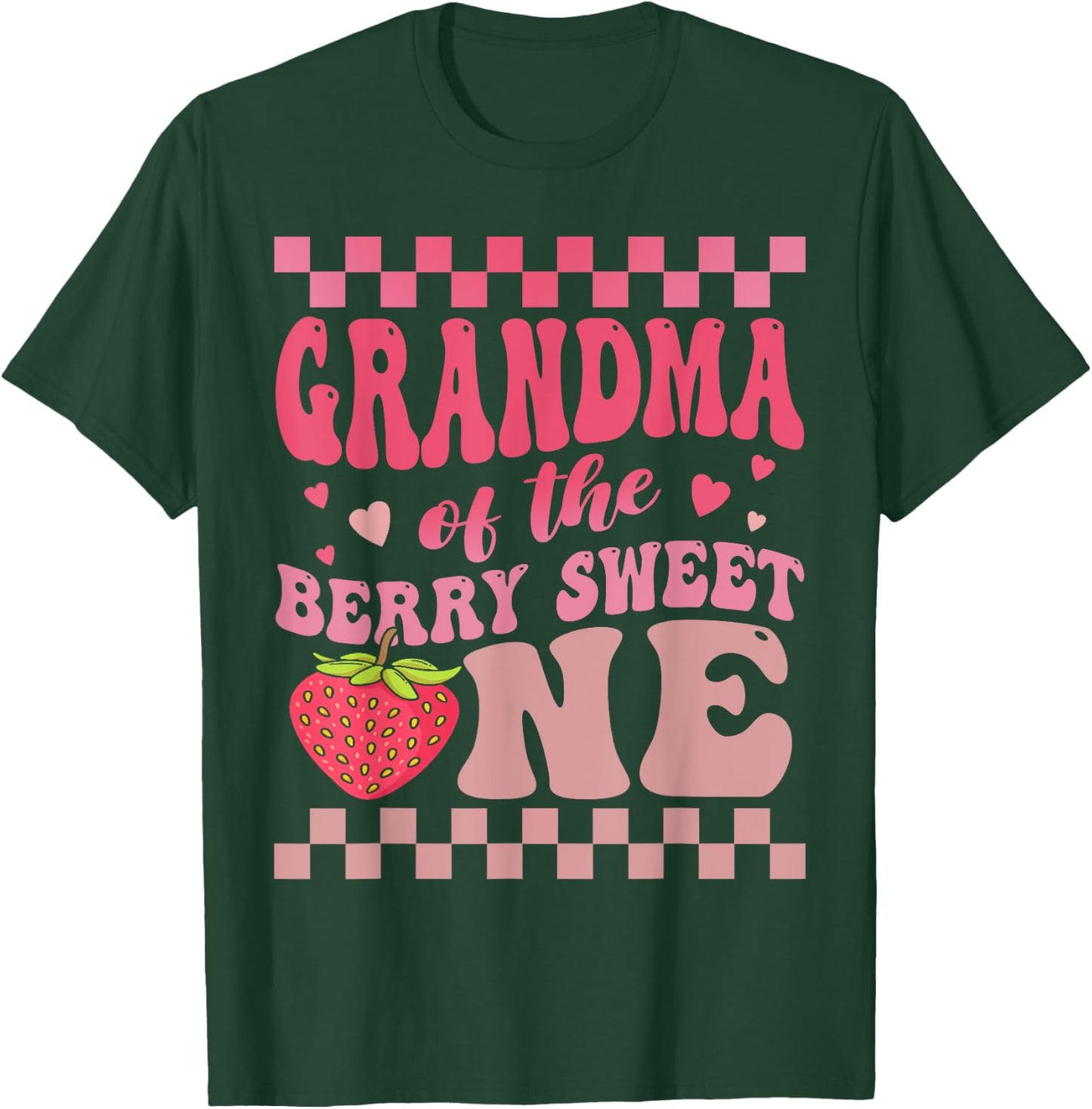 Grandma Of The Berry Sweet One Strawberry First Birthday T-Shirt - T-Shirt | Forest