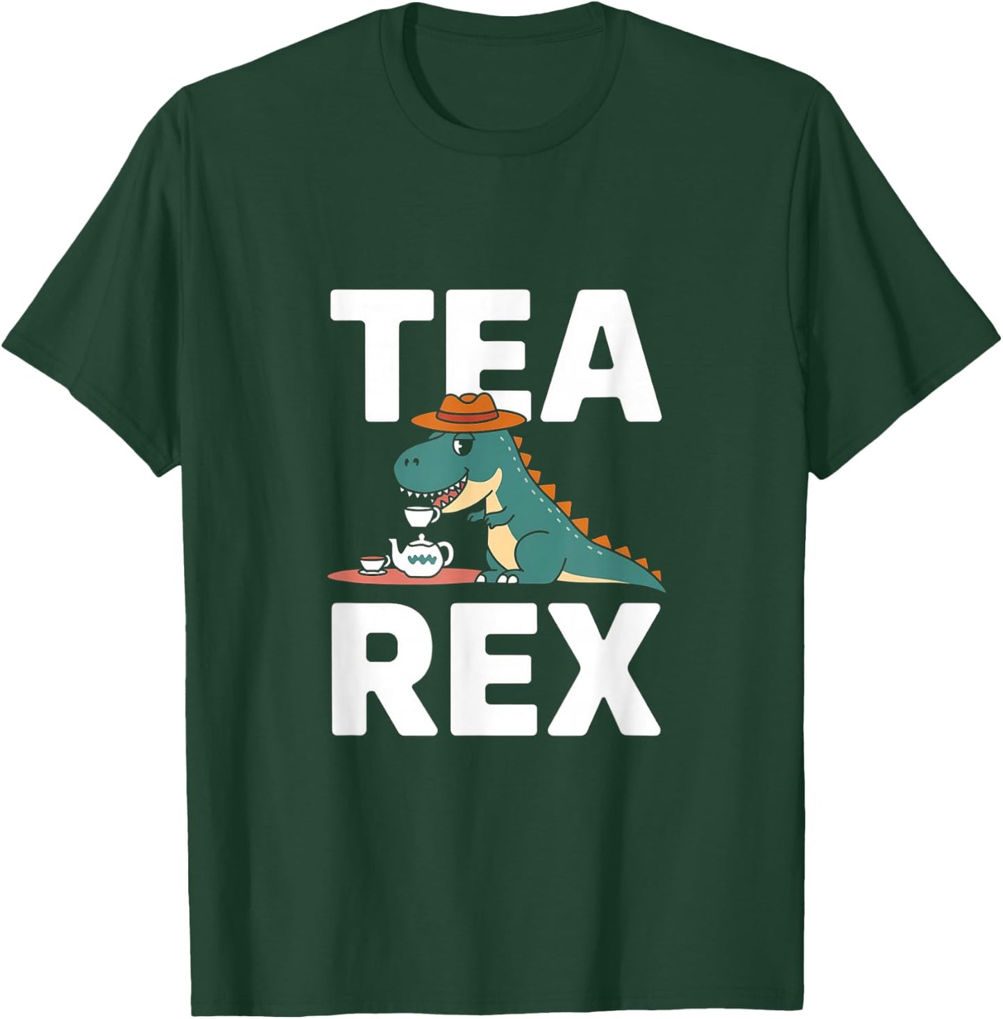 Tea-Rex - Cute Dinosaur Tea Pun T-Shirt - T-Shirt | Forest