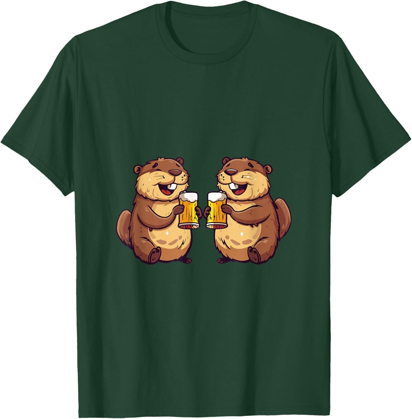 Drinking Beaver With Beer | Birthday Party T-Shirt - T-Shirt | Forest
