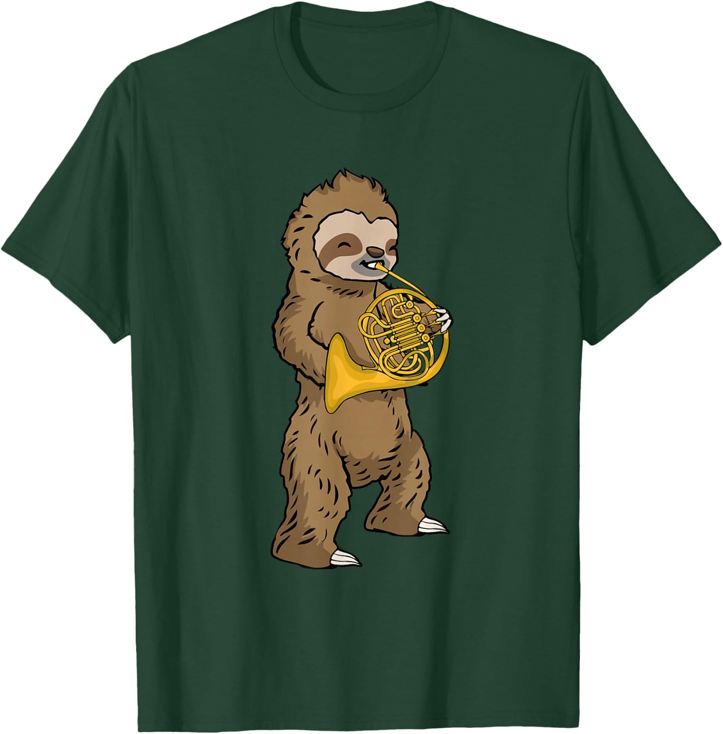 French Horn Spieler Kinder Faultier Big Band Musik French Horn T-Shirt - T-Shirt | Forest