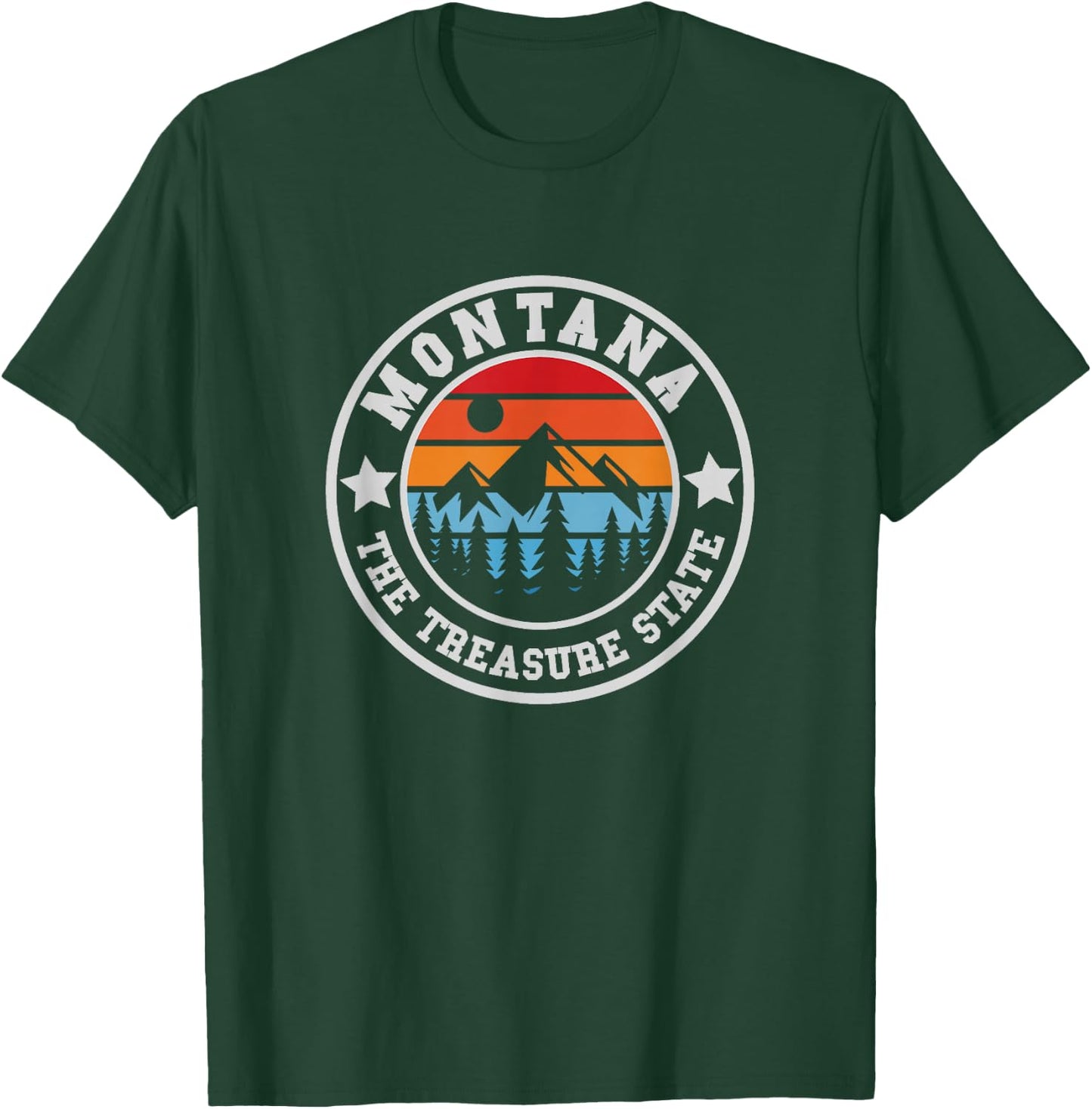 Montana Outdoors - Throwback Design - Classic T-Shirt - T-Shirt | Forest