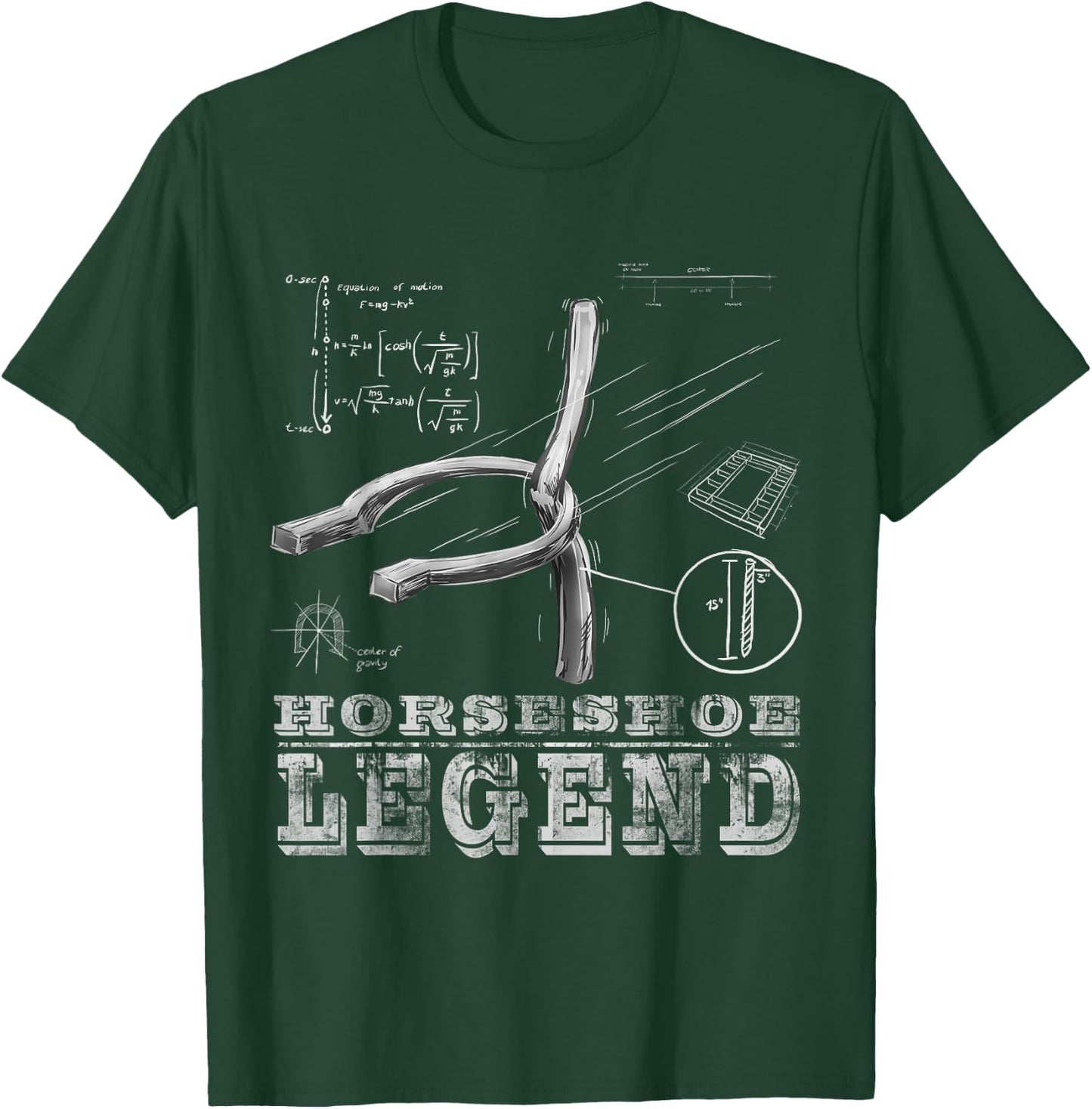 Horseshoe Shirt Funny Playing Pitching Shirt T-Shirt - T-Shirt | Forest