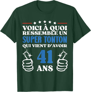 41 Years Gift Humour Birthday Super Tonton T-Shirt - T-Shirt | Forest