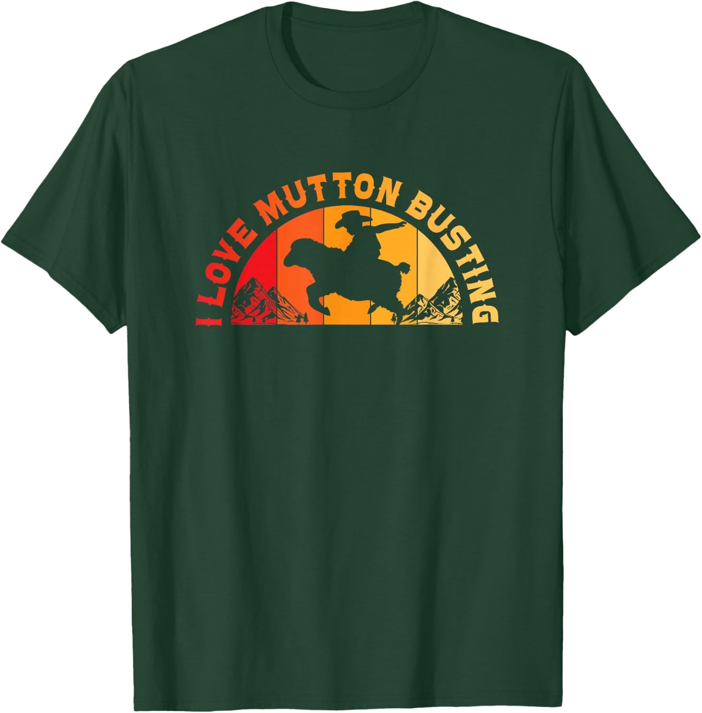 Mutton Busting Sheep Riding Youth Rodeo Funny Mutton Buster T-Shirt - T-Shirt | Forest