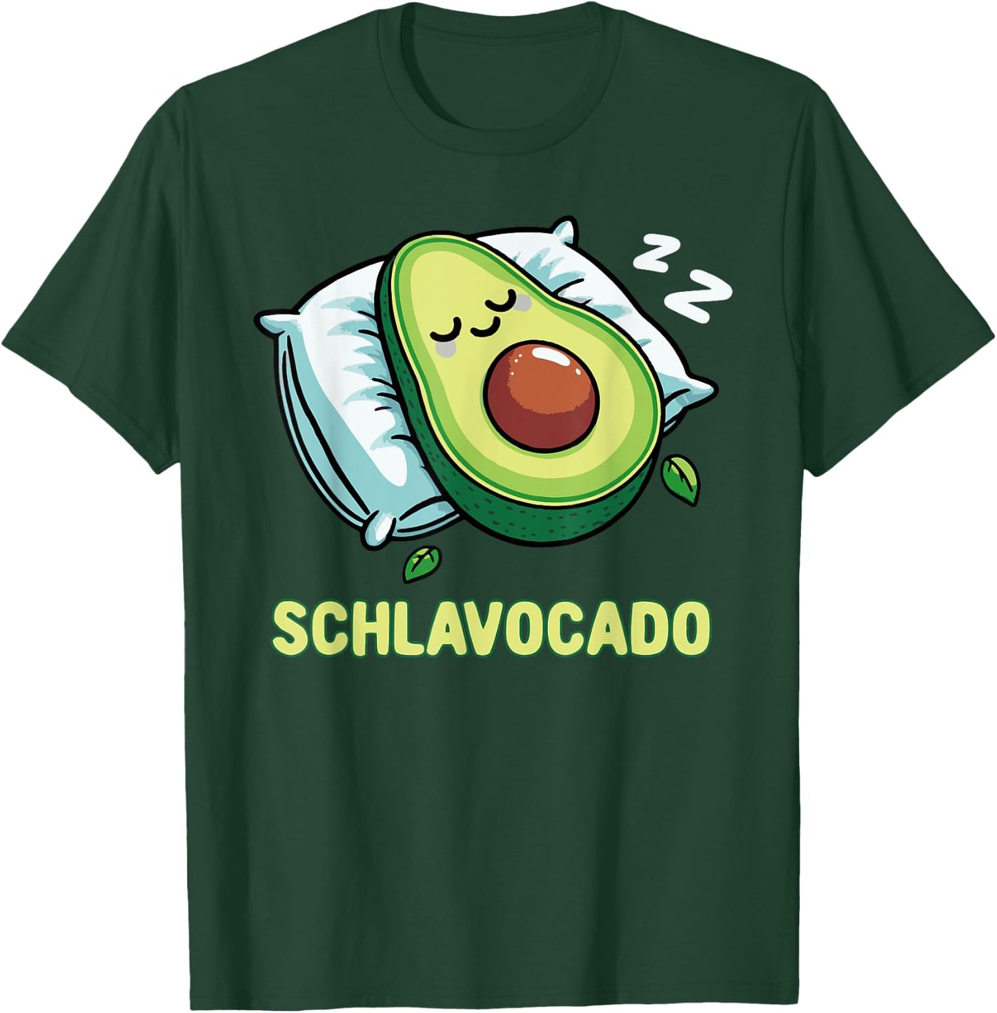 Schlavocado Pyjama Nachthemd Schlafanzug Schlaf Avocado T-Shirt - T-Shirt | Forest