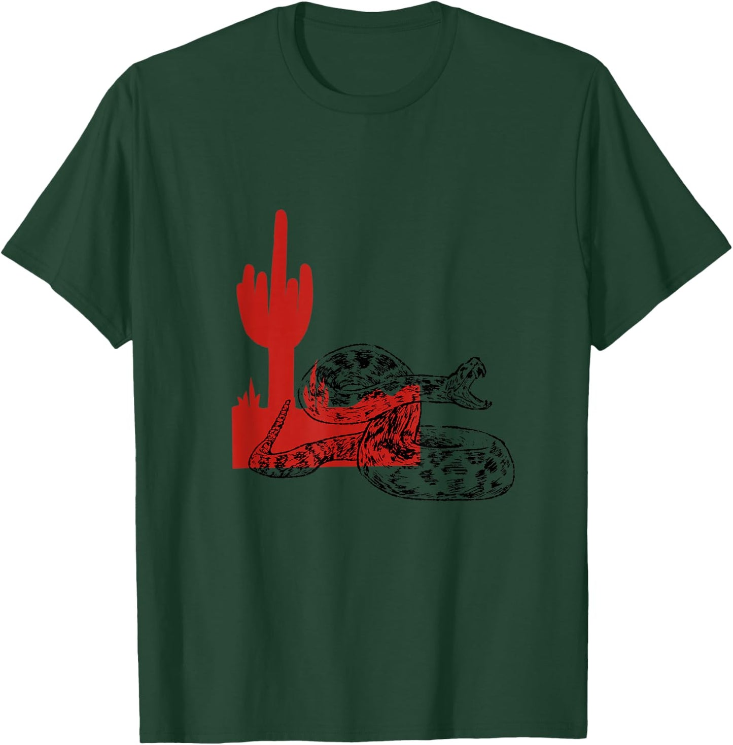 Desert Rattlesnake & Cactus Wild West T-Shirt - T-Shirt | Forest