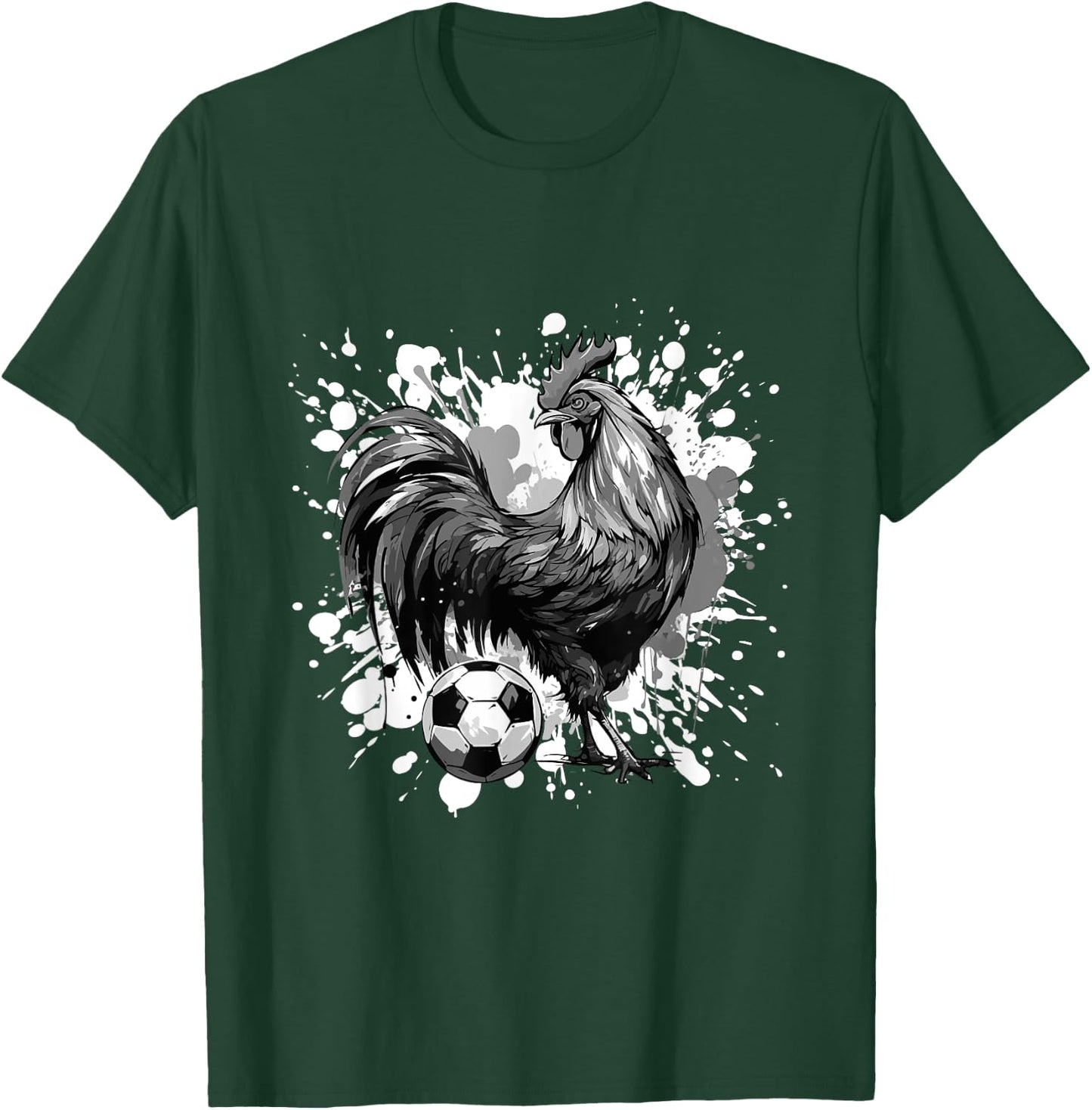 Rooster Playing Soccer Animal T-Shirt - T-Shirt | Forest