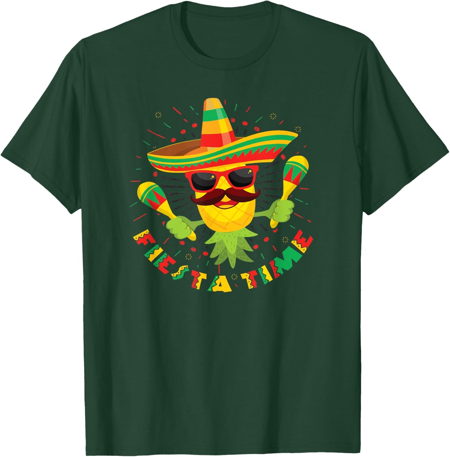 Swingers Upside Down Pineapple Cinco De Mayo Fiesta Time T-Shirt - T-Shirt | Forest