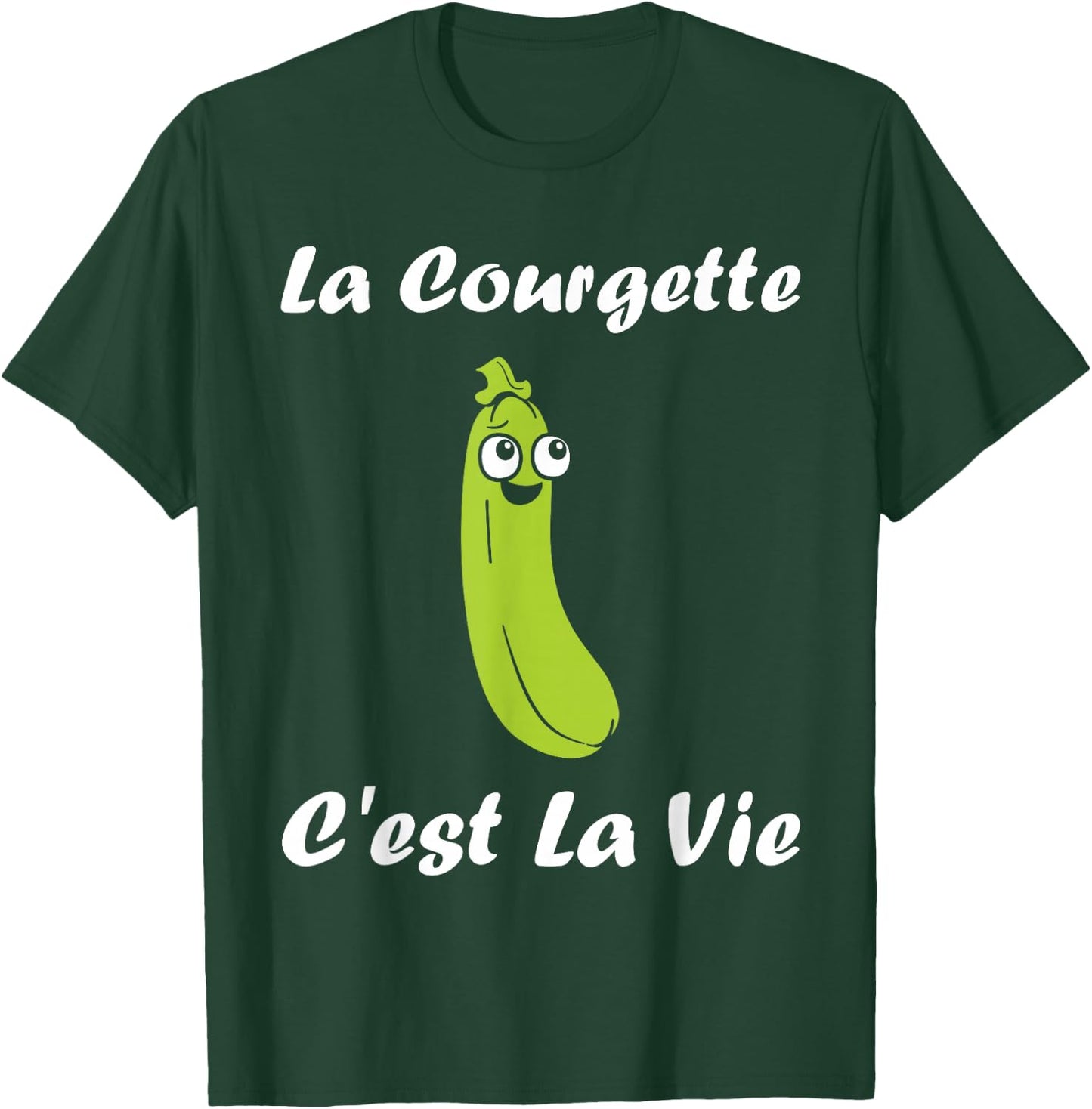 La Courgette c'est la vie Vegetable Humor Zucchini , Black, S T-Shirt - T-Shirt | Forest