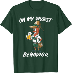 Oktoberfest On My Wurst Behavior Gift: Boys & Graphic T-Shirt - T-Shirt | Forest