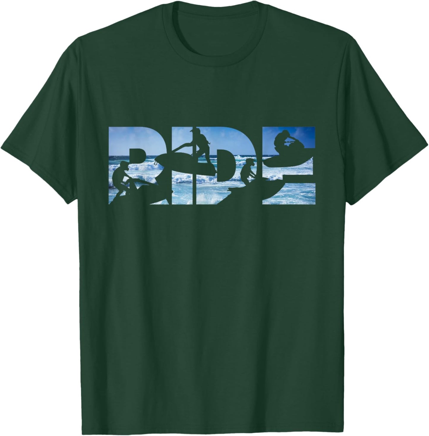 Jet Ski Ride On Shirt Funny Jet Ski Racing Rider Water Skier T-Shirt - T-Shirt | Forest