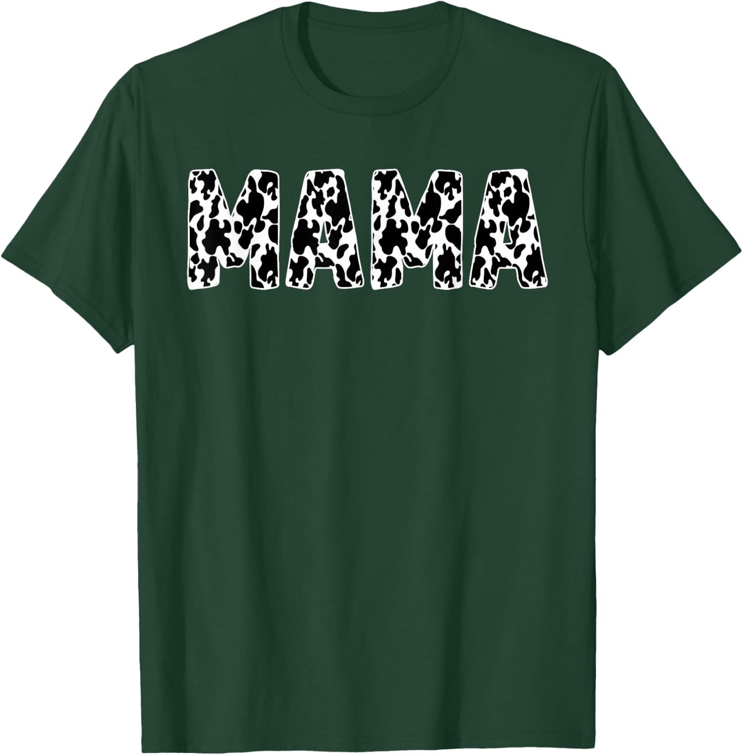 Cool Mama Cow Print Black White Animal Cow Lover T-Shirt - T-Shirt | Forest