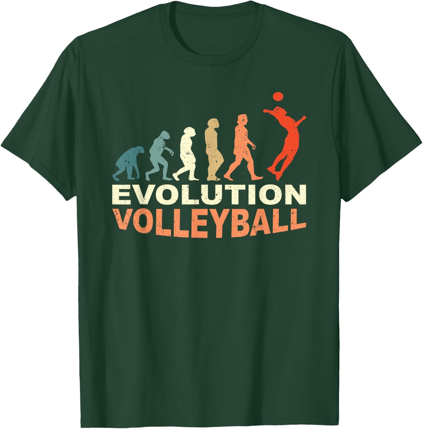 Volleyball Evolution Trainer Ball Sport Volleyball Player T-Shirt - T-Shirt | Forest
