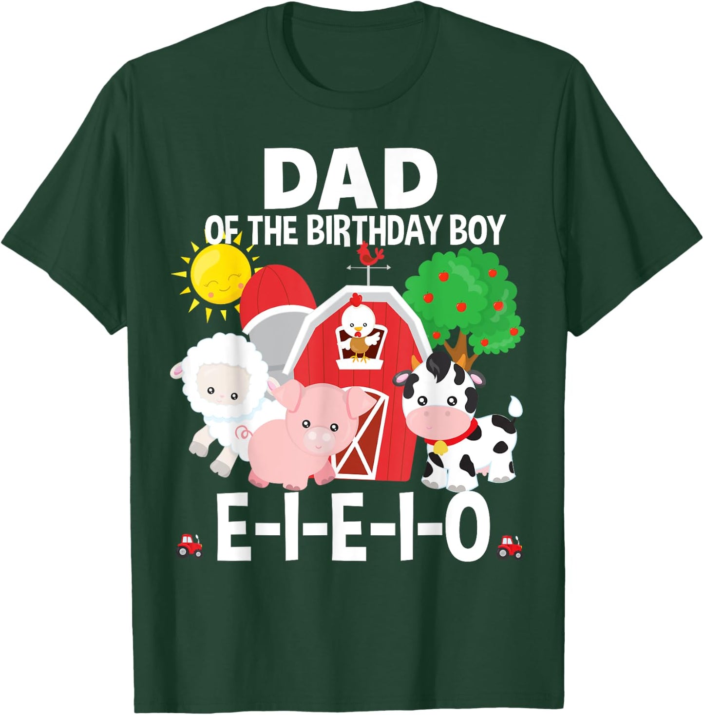 Dad Birthday Boy Old MacDonald Birthday Party Matching T-Shirt - T-Shirt | Forest