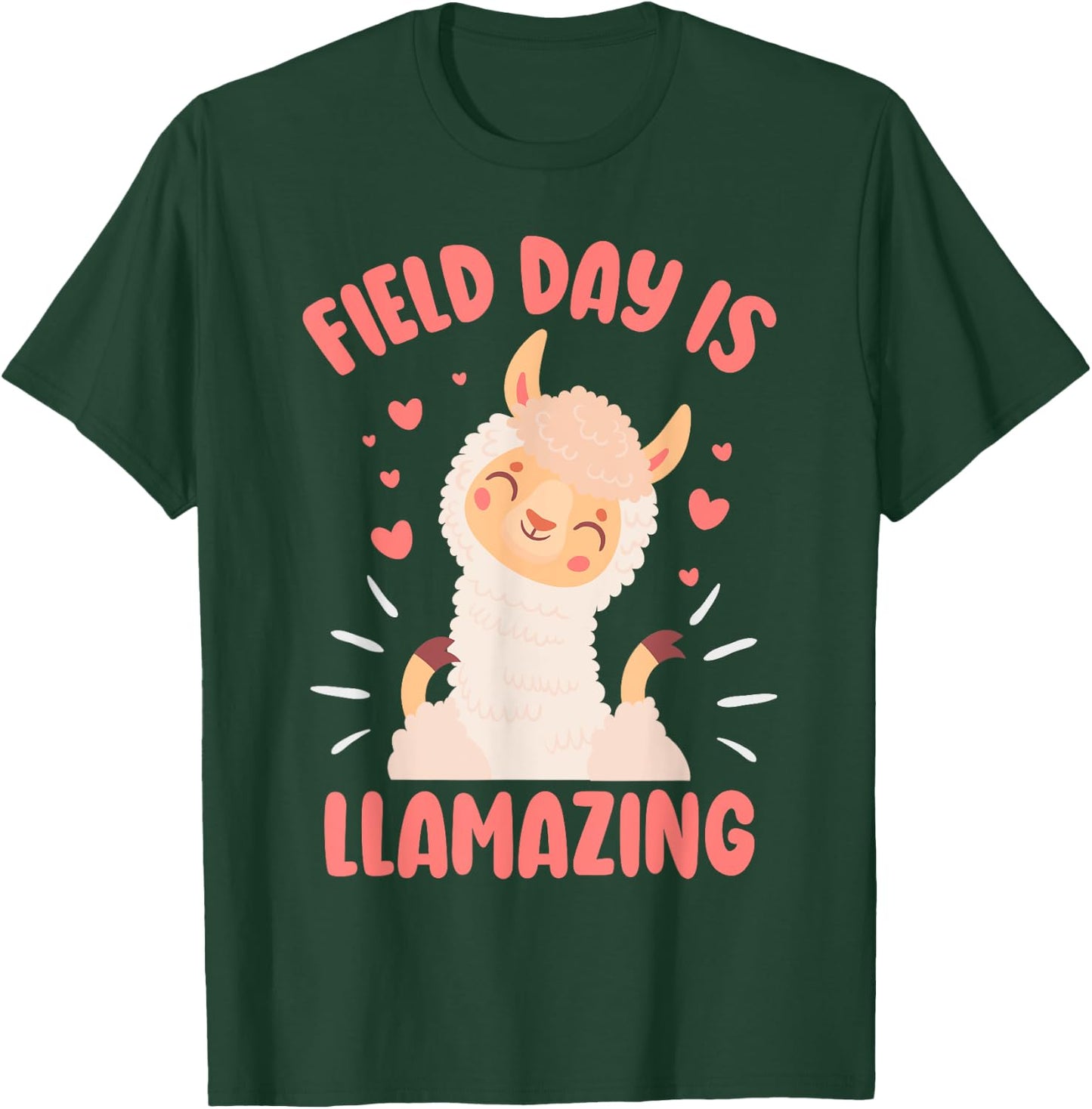 Llama Field Day Teacher Kids Alpaca T-Shirt - T-Shirt | Forest