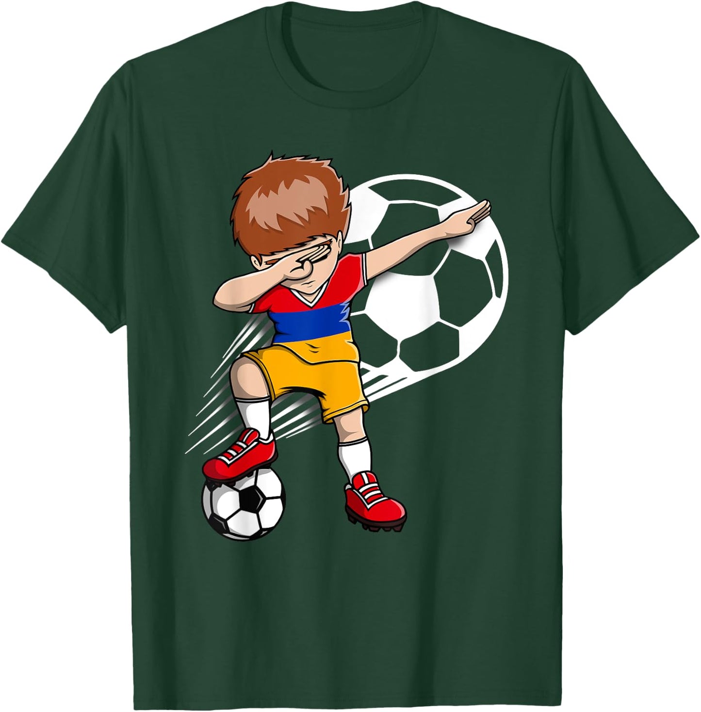 Dabbing Soccer Boy - Armenia Jersey Armenian Football Fans T-Shirt - T-Shirt | Forest