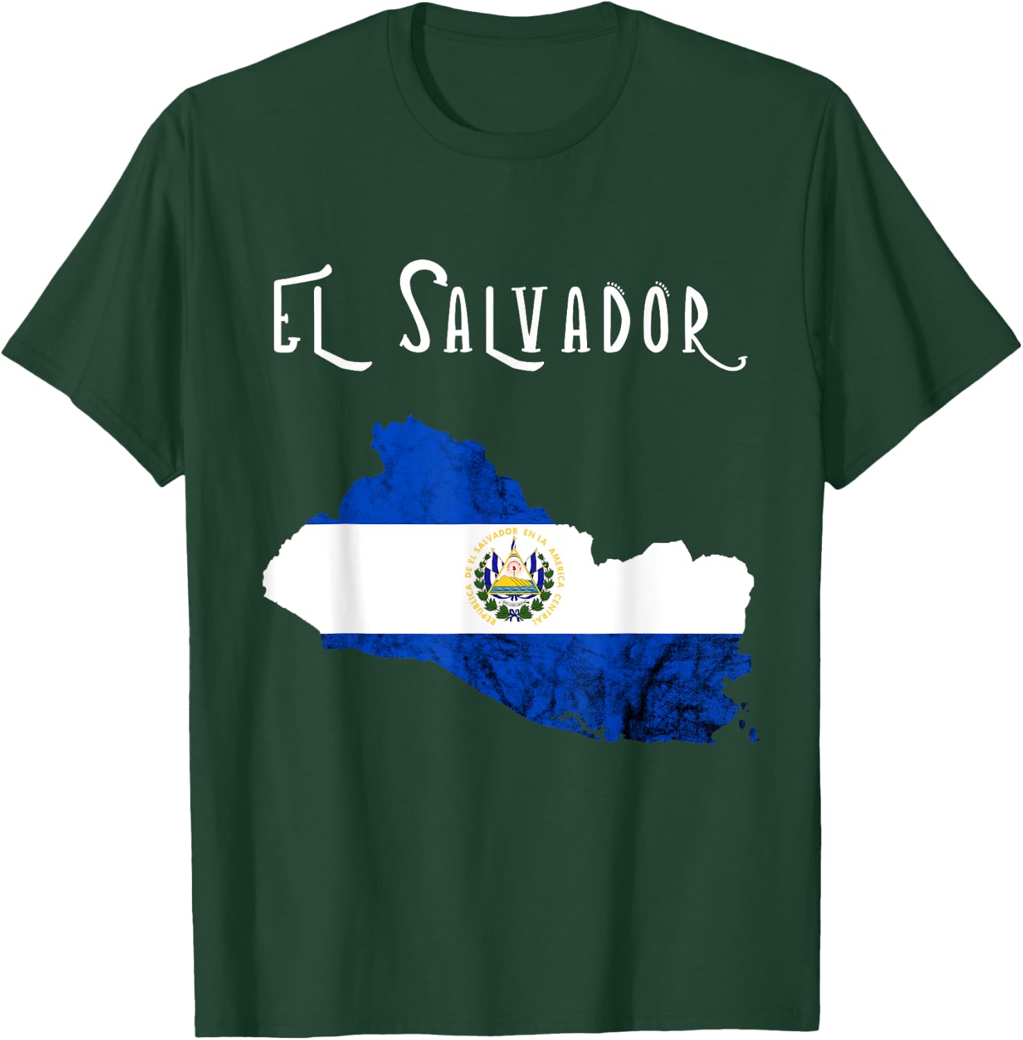 El Salvador Republica De El Salvador Map Salvadorian T-Shirt - T-Shirt | Forest