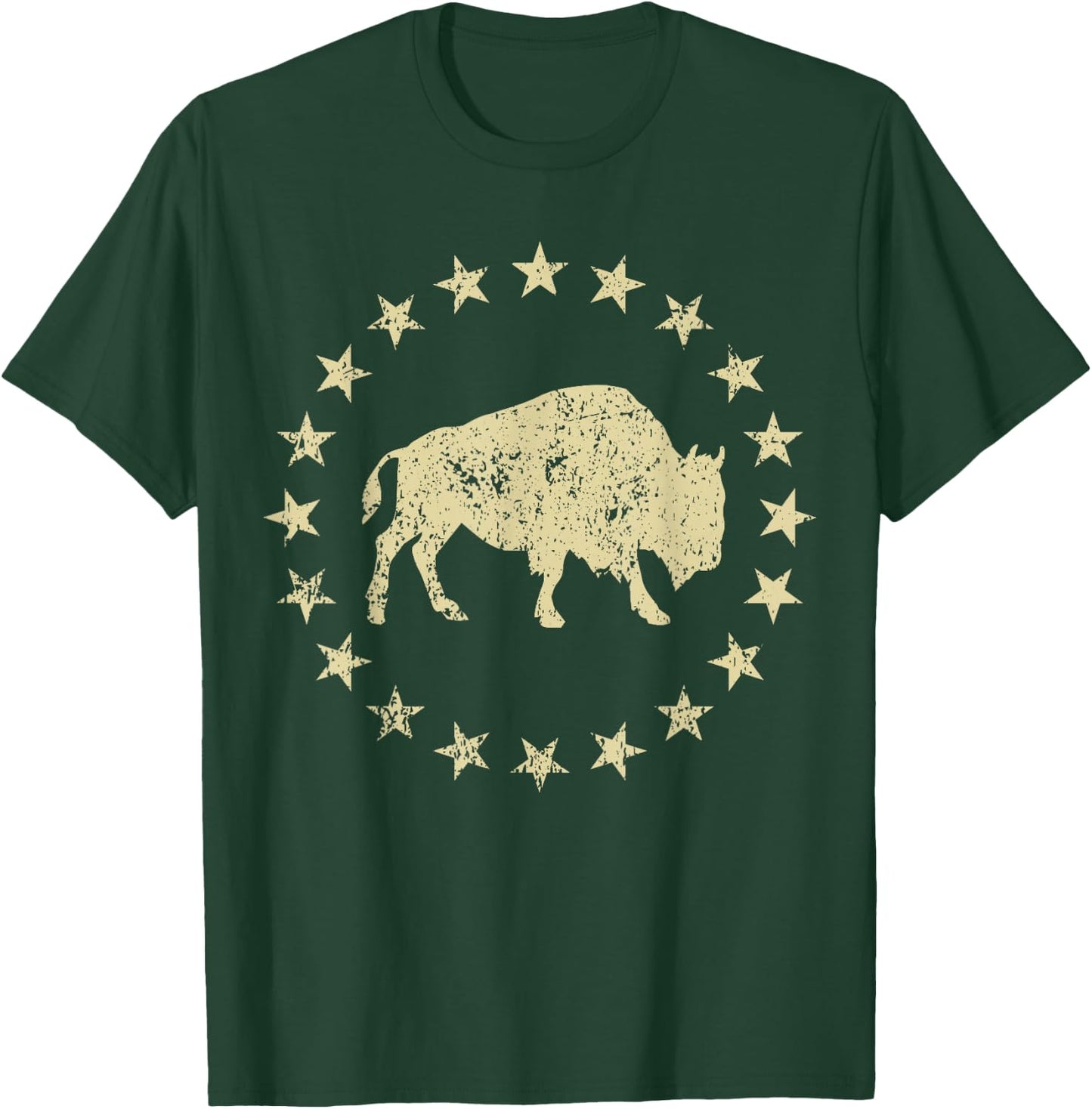 Buffalo Graphic Bison And Stars I Buffalo T-Shirt - T-Shirt | Forest
