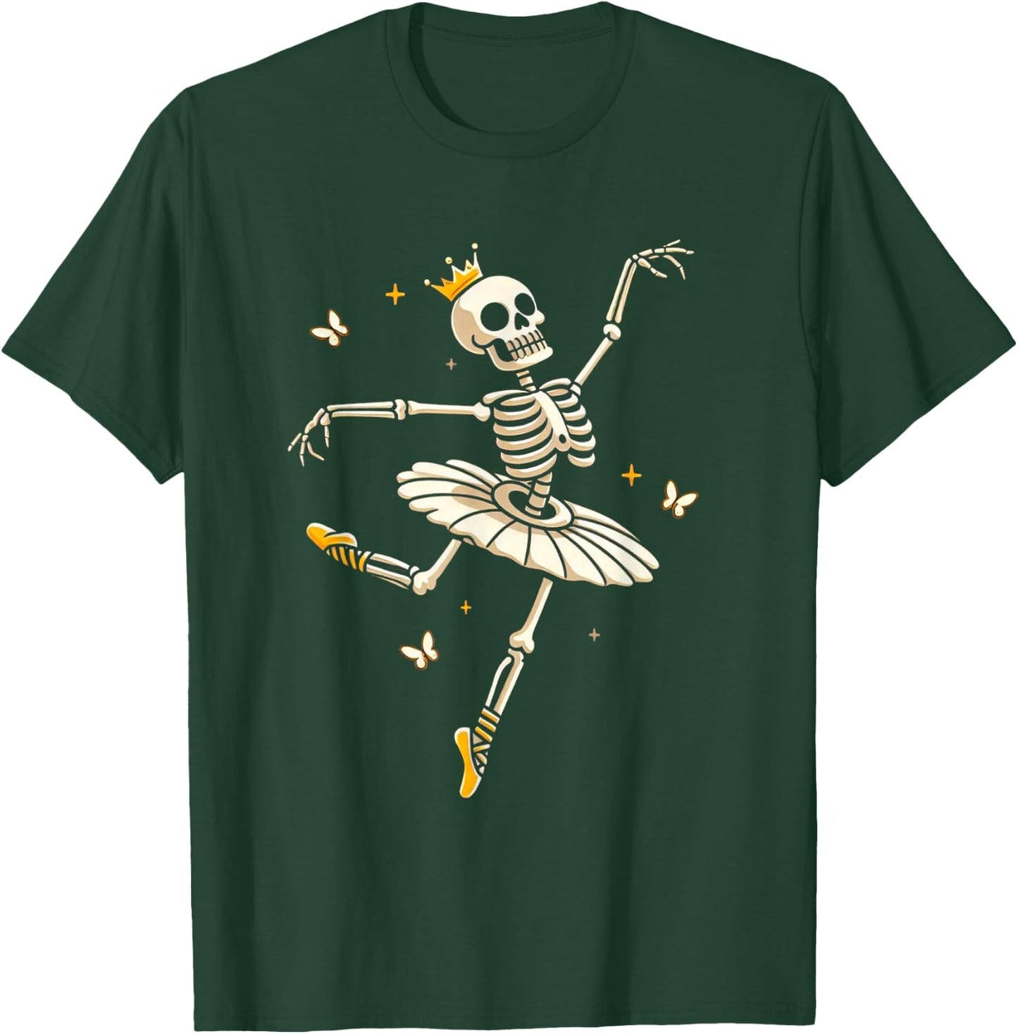 Skeleton Ballerina Ballet Dance Cute Halloween Costume Girl T-Shirt - T-Shirt | Forest
